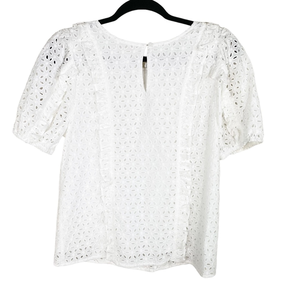 Rachel Parcell White Eyelet Ruffle Blouse - Picture 4 of 8